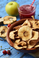 Wall Mural - slices of dried apple served as appetizer or snack