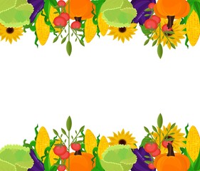 Wall Mural - Vegetables banner template Vector background