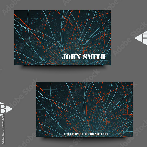 Abstract Communication Network Background Fractal Element With Lines And Dots Array Big Data Connection Complex Concept Business Card Template With Abstract Background Eps10 Vector Illustration Buy This Stock Vector And Explore