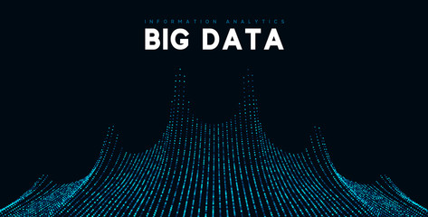 Big data visualization. Information wave technology. Futuristic abstract background of digital data