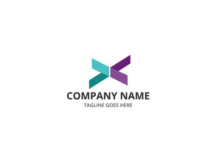 Fold X Letter Logo