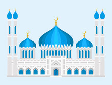 Cathedral Mosque Church Temple Traditional Building Landmark Tourism Vector Illustration