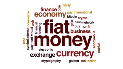 Canvas Print - Fiat money animated word cloud, text design animation.