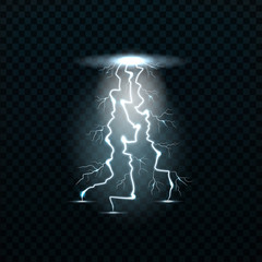 Wall Mural - vector realistic isolated lightning on the transparent background. concept of electricity.