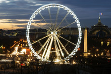 A View Of Ferris Wheel And Some Historic Buildings In Paris
