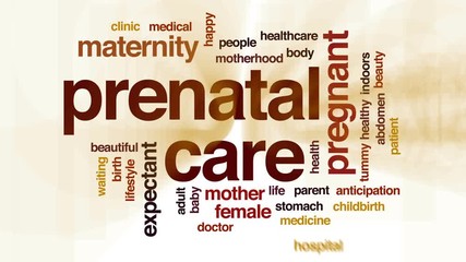 Canvas Print - Prenatal care animated word cloud, text design animation.