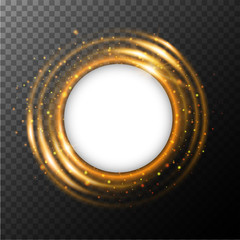Wall Mural - round frame template with orange light around it