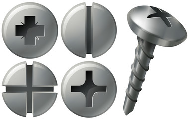 Poster - Screw and nailheads in different designs