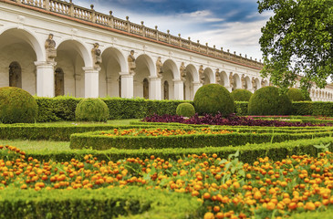 Colonnade in the flower garden