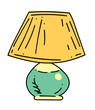 © lkeskinen - Lamp cartoon hand drawn image. Original colorful artwork, comic childish style drawing.