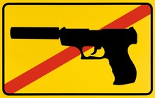 Sign City Limit, Symbolic Of Prohibition Of Firearms