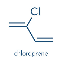 Sticker - Chloroprene, the building block of polychloroprene synthetic rubber Skeletal formula.