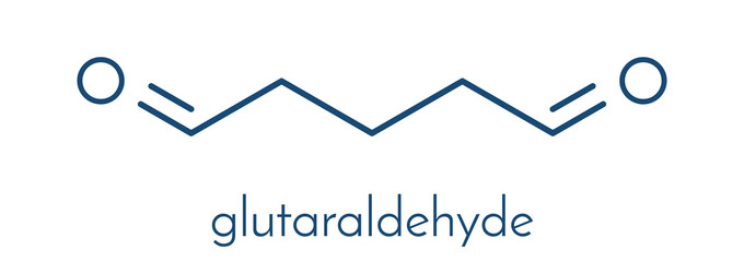 Wall Mural - Glutaraldehyde (glutaral) disinfectant molecule. Used in disinfection of medical devices and surgical instruments. Skeletal formula.