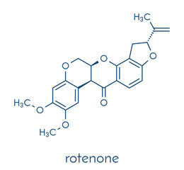 Canvas Print - Rotenone broad-spectrum insecticide molecule. Also linked to development of Parkinson’s disease. Skeletal formula.