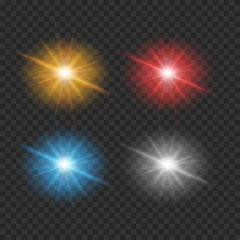 Wall Mural - four color of lights on gray background