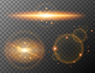 Wall Mural - different patterns of orange lights on gray background