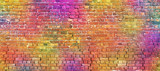 Fototapeta Młodzieżowe - painted brick wall, abstract background of different colors
