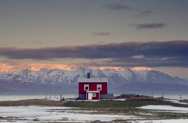 small house in dalvik in northern iceland, europe