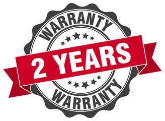 2 years warranty stamp. sign. seal