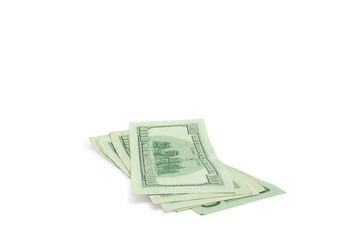 A group of banknotes isolated on white background with clipping path.