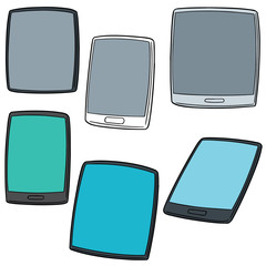 Canvas Print - vector set of smartphone and tablet cartoon