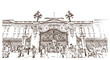 Sketch of Buckingham Palace London UK ( United kingdom, England ) in vector illustration