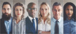 Focused group of ethnically diverse professional businessmen and