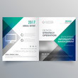 professional blue bi fold brochure template design vector