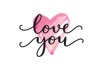 Wall Mural - love you lettering