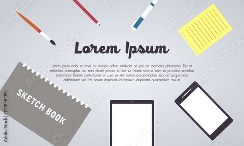 Design Tool And Device Concept Banner For Web Banner Landing Page