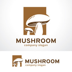 Wall Mural - Mushroom Logo Template Design Vector, Emblem, Design Concept, Creative Symbol, Icon