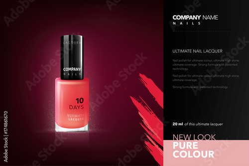 Download Realistic Nails Lacquer Mockup Advertisement Design For Fashion Company Nail Polish Mockup Stock Vector Adobe Stock