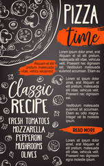 Wall Mural - Pizza fast food sketch vector Italy pizzeria