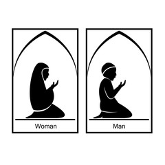 Wall Mural - Sign for muslim prayer room.