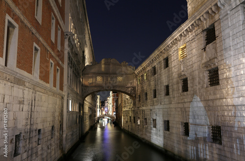 VENICE of Sighs at night using long exposure