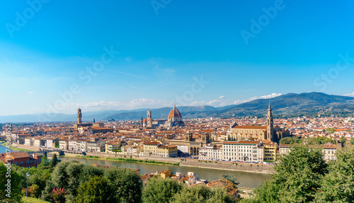 Plakat Florencja panoramy miasta linia horyzontu Tuscany Włochy