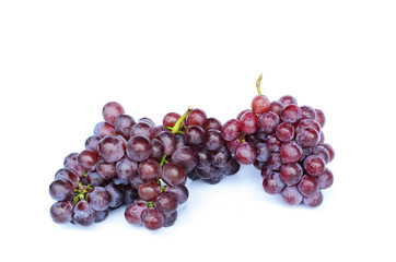 Wall Mural - Bunch of red grapes on white backgrounds