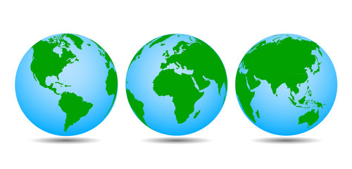 Wall Mural - globes with continents - vector for stock