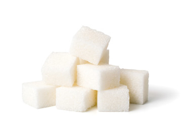 Wall Mural - Sugar cubes on white