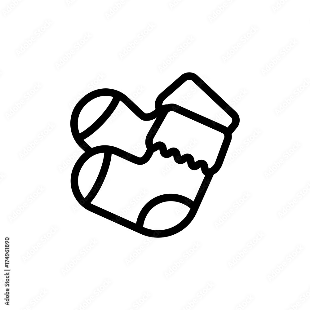 Baby booty thin line icon. Outline symbol newborn shoes for the design ...