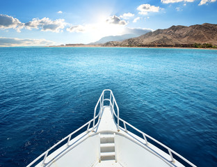  Motor yacht in a bay