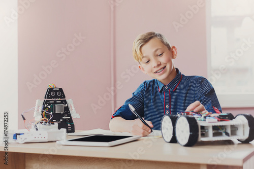 Fotomural Stem education. Creating robotics project, mockup
