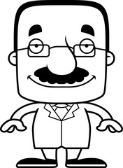 Wall Mural - Cartoon Smiling Scientist Man