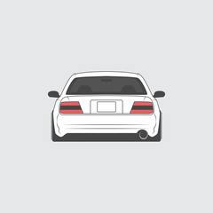 Wall Mural - Vector sport japan car. Car sketch. Back view.