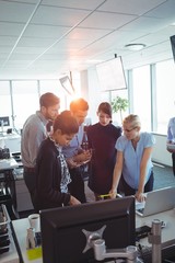 Wall Mural - Business people concentrating while working together