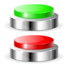 Wall Mural - red and green push buttons