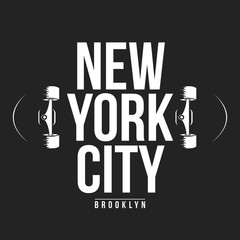 Wall Mural - New York, skateboarding typography for t-shirt print. Athletic patch for tee graphic. T-shirt design