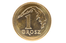 Closeup Of 1 Polish Grosz Coin
