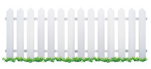 Wooden fence and grass. Vector illustration. 