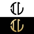 il initial logo circle shape vector black and gold